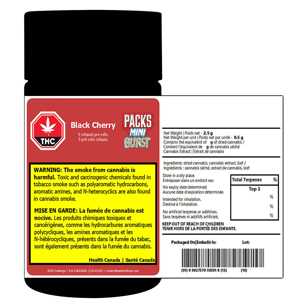Mini Burst Black Cherry Infused Pre-Roll - Image 3